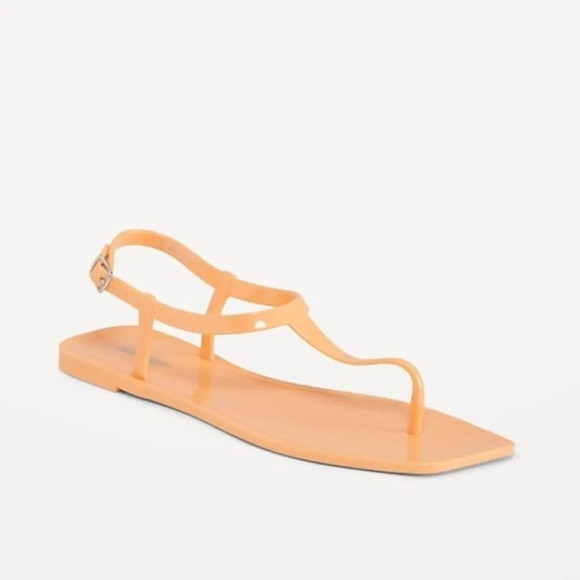 OLD NAVY Opaque Jelly T-Strap‎ Sandals in Sunfish - Picture 1 of 5